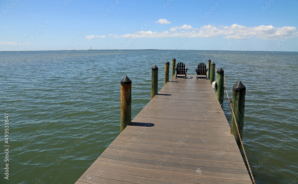 Romantic pier on Tampa Bay, Florida