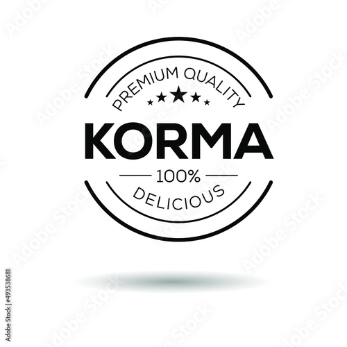 Creative (Korma) logo, Korma sticker, vector illustration.