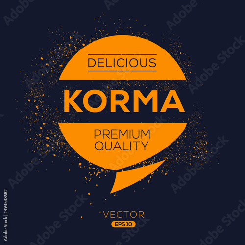 Creative (Korma) logo, Korma sticker, vector illustration.
