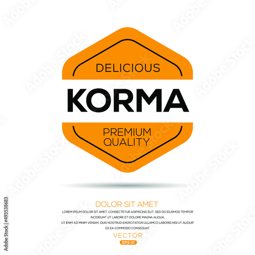 Creative (Korma) logo, Korma sticker, vector illustration.