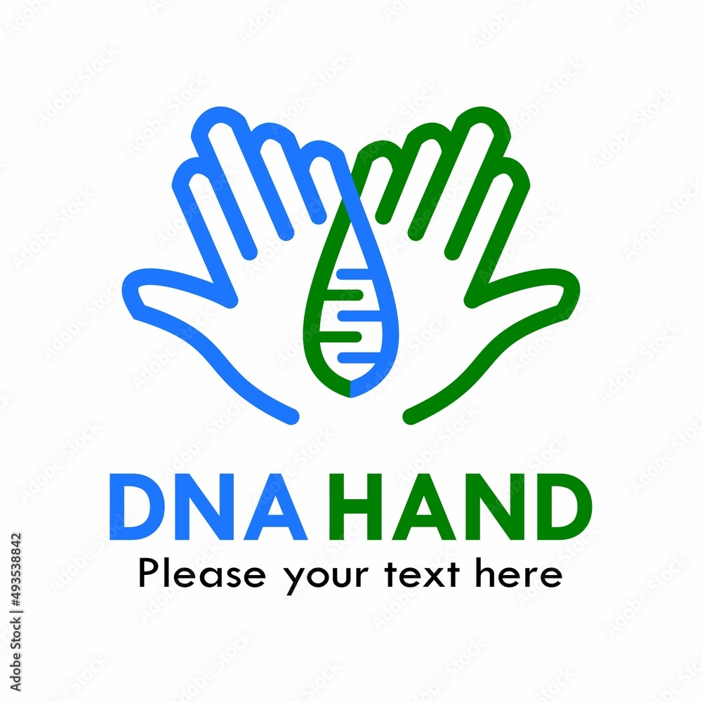 Fototapeta premium Dna hand logo design template illustration. suitable for science, education etc
