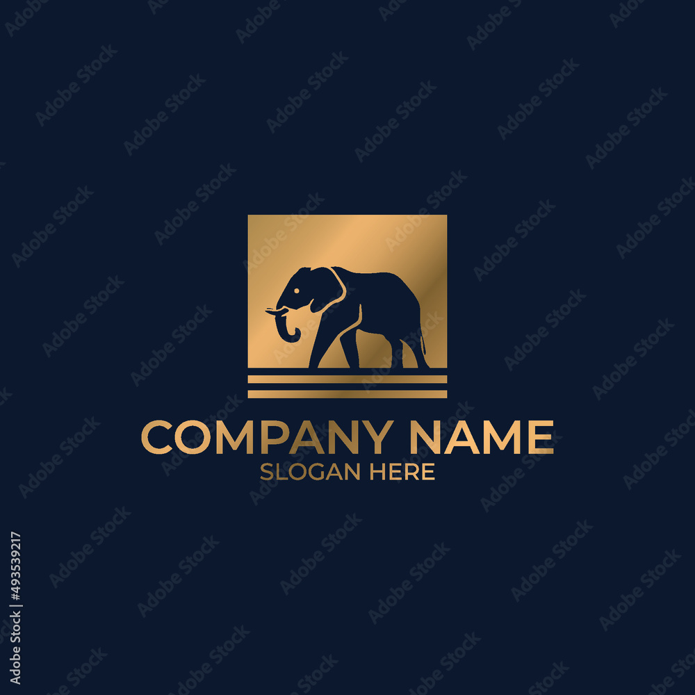 Obraz premium Luxury Elephant Logo Design Vector