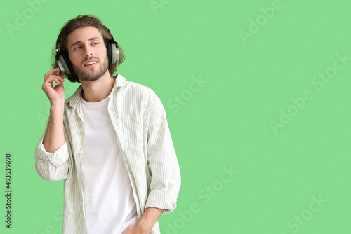 Handsome man with headphone...