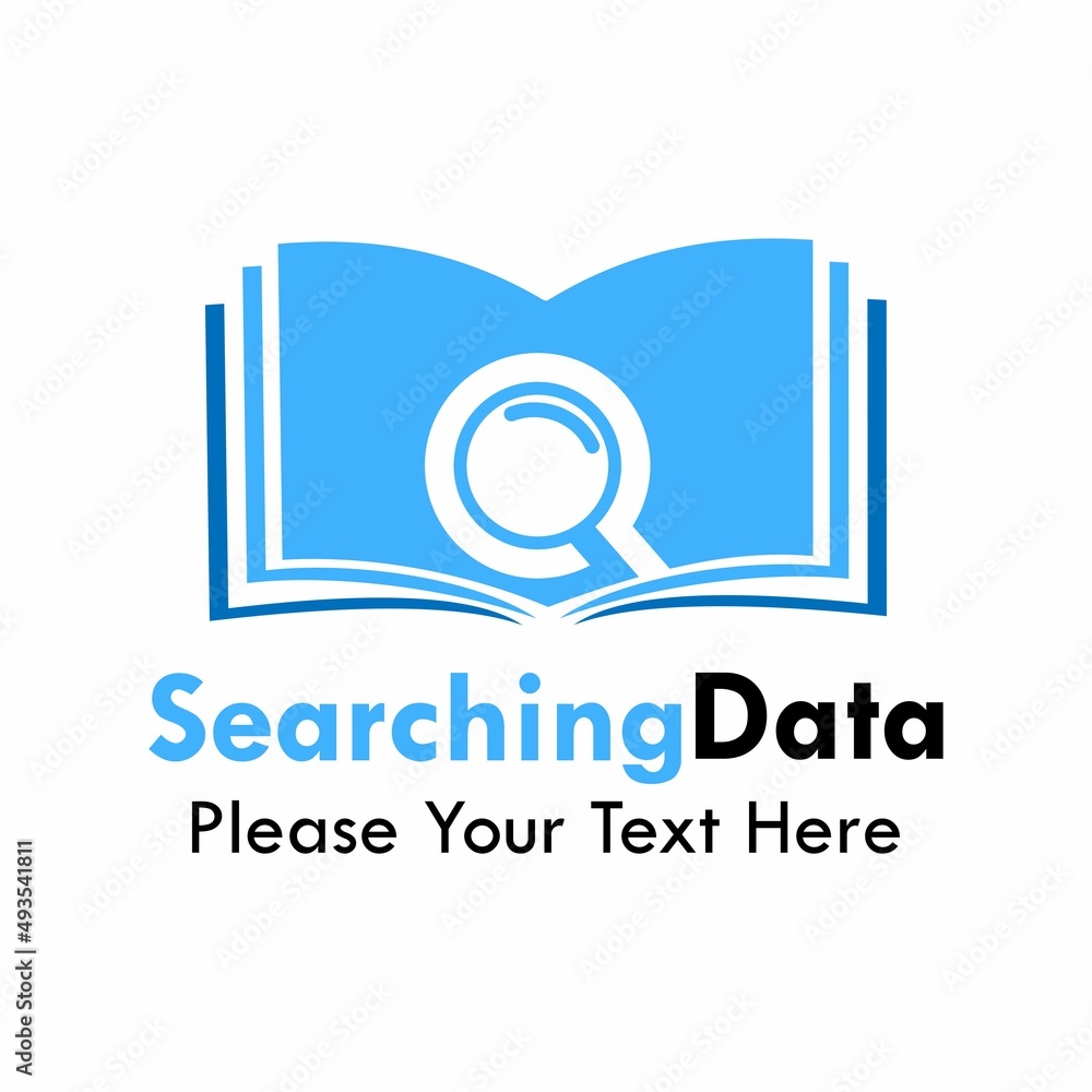 Obraz premium Searching data book logo template. suitable for education, office, media, website, management etc