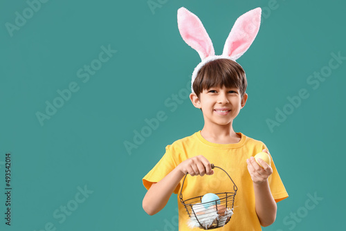 Cute little boy with bunny ...