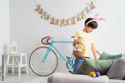 Cute little boy looking for...