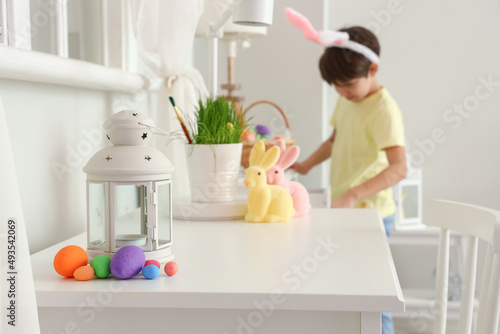 Cute little boy looking for...