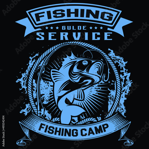 Fishing T-Shirt Design Graphic, Carp Fish Tshirt Print Mockup Vector Stock Vector