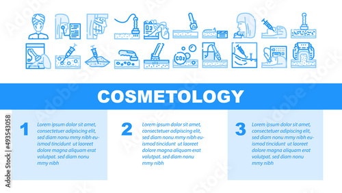 Cosmetology Treatment Procedure Landing Web Page Header Banner Template Vector Complex Face Cleansing And Mesotherapy Rejuvenation Zones, Cosmetology Microdermabrasion Therapy Illustration