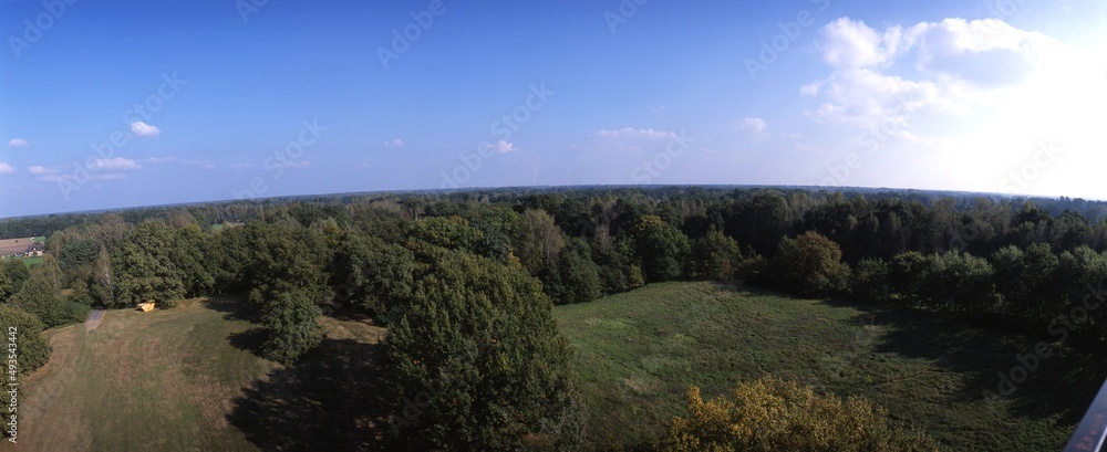 Fototapeta premium Burg im Spreewald, Blick vom Bismarkturm
