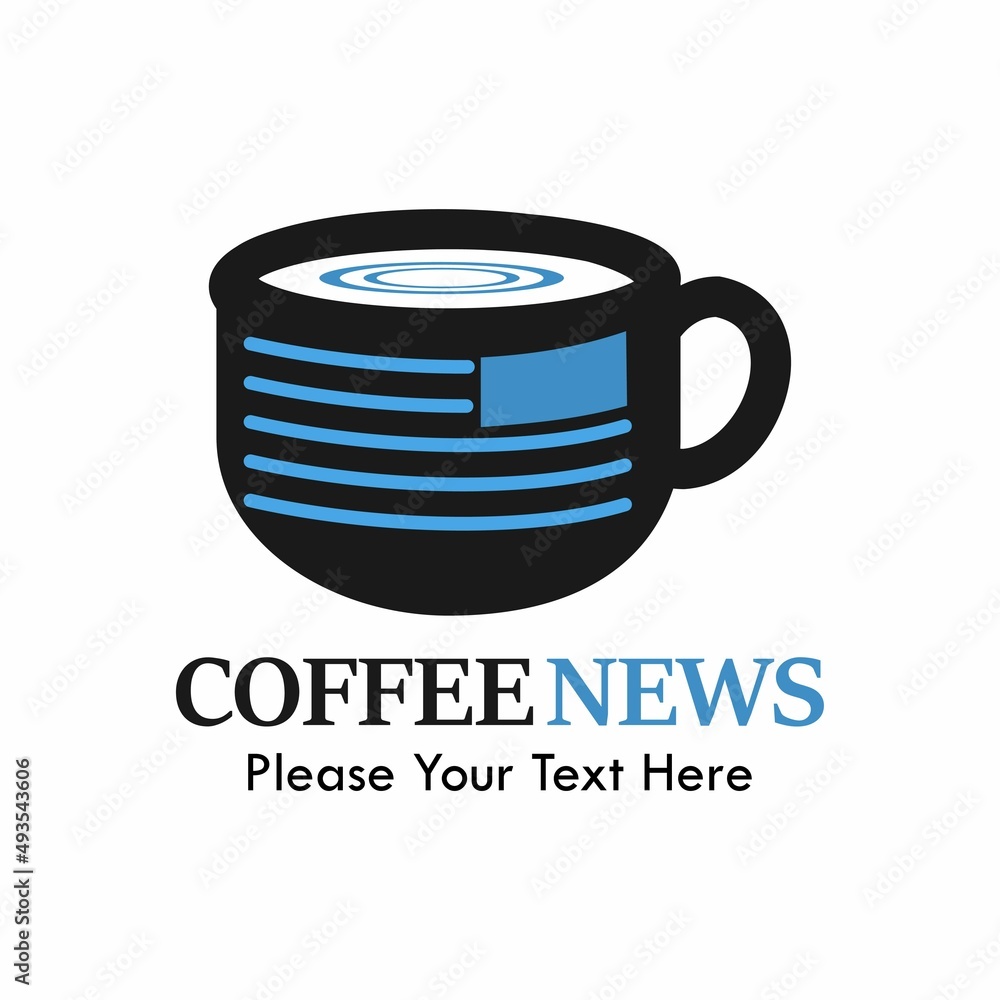 Coffee news logo template illustration. suitable for media, app, sticker, label, computer games, mobile etc Coffee news logo template illustration. suitable for media, app, sticker, label, computer games, mobile etc