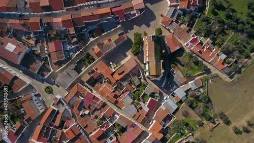 Wallpaper Mural Aerial view of Elvas cityscape with brownish tiled roofs white buildings in sunny day, Portugal summer. Top view. Torontodigital.ca