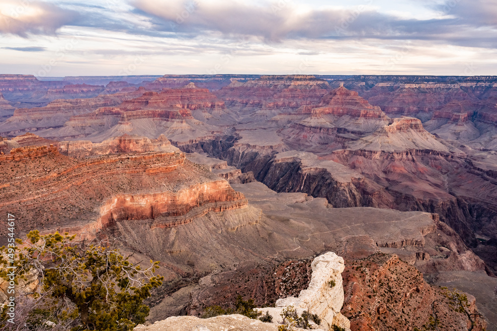 Trail Extends Out on Plateau Point in grand Canyon