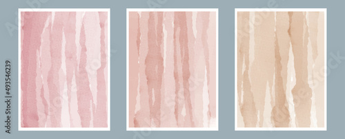 Watercolor background. Abstract artistic wallpaper for wall art. Three background options, with space for text. Abstract watercolor background, vector