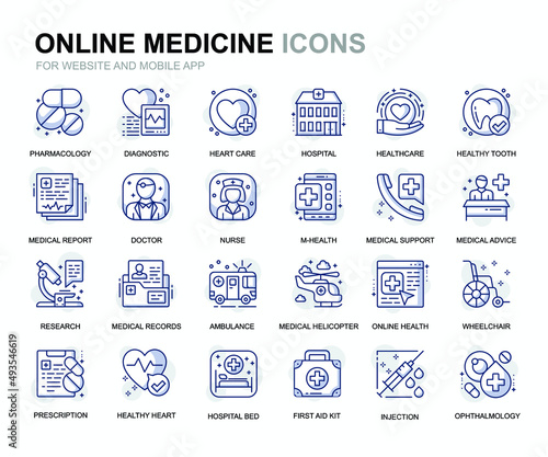 online medidine icons vector for website and mobile apps design