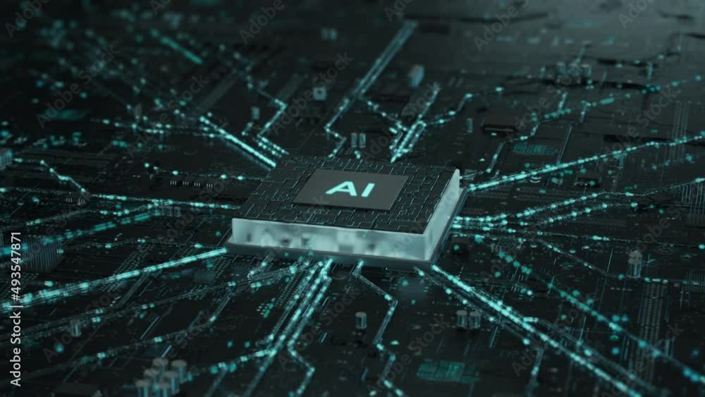 CPU Processor Digitalization with Data Lines Form Artificial ...