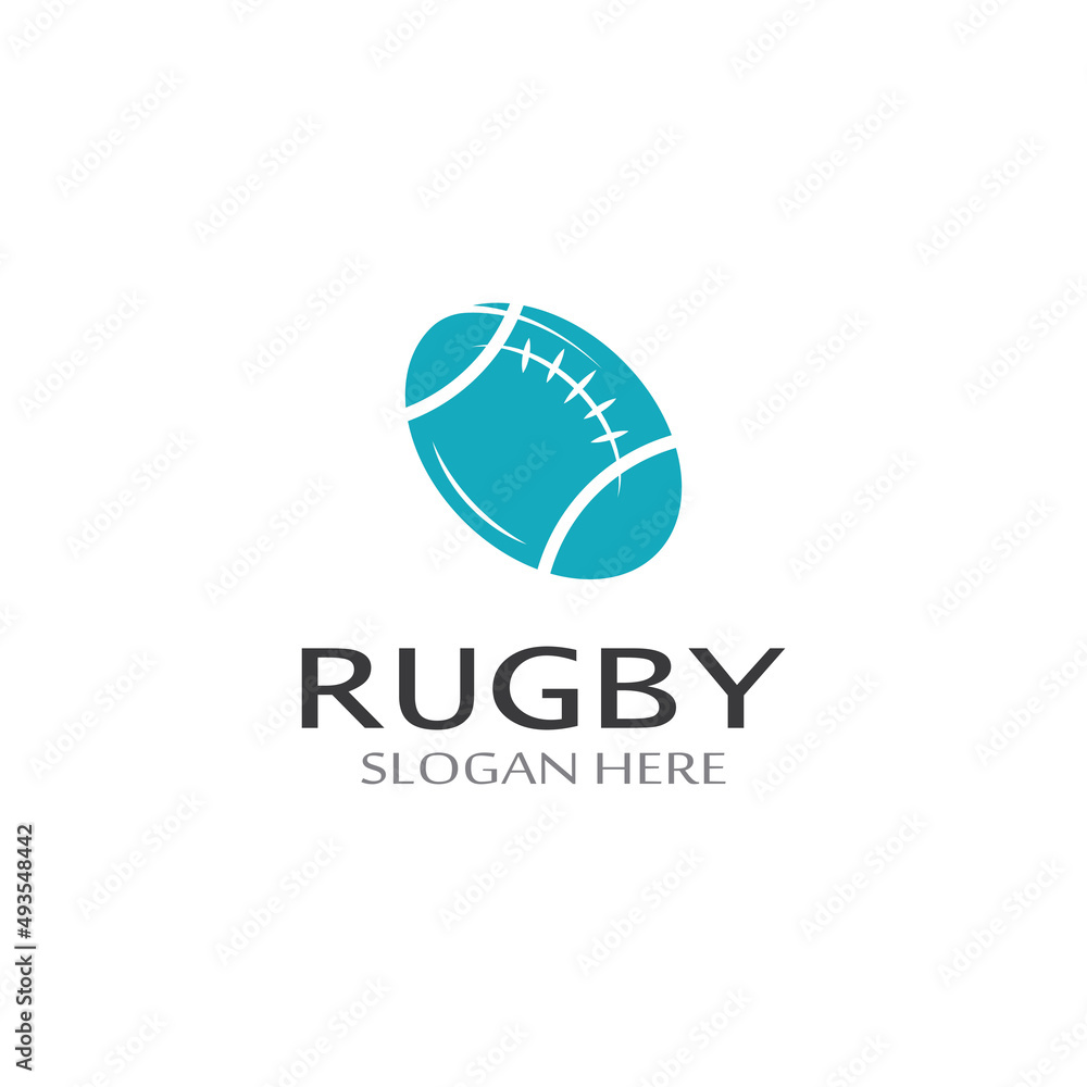 Rugby ball logo. Using a vector illustration template design concept. Can be used for sports logos and a team logo Rugby ball logo. Using a vector illustration template design concept. Can be used for sports logos and a team logo