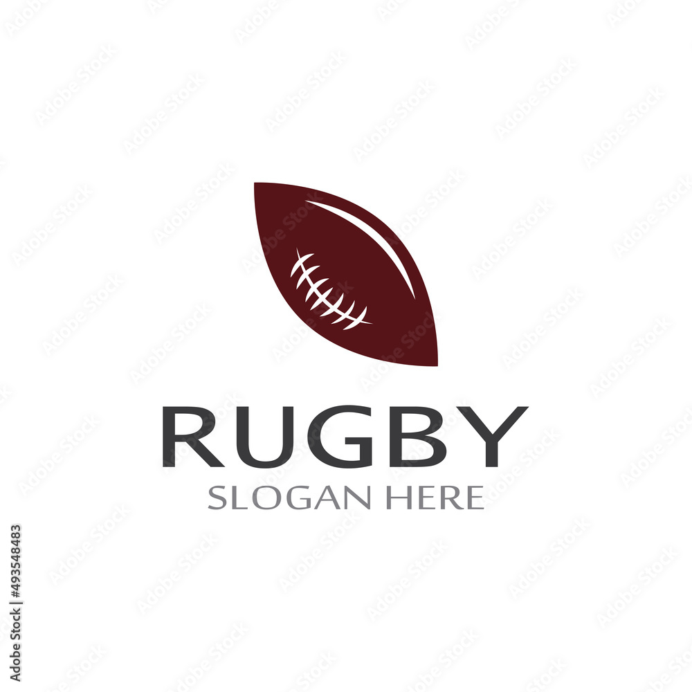 Rugby ball logo. Using a vector illustration template design concept. Can be used for sports logos and a team logo Rugby ball logo. Using a vector illustration template design concept. Can be used for sports logos and a team logo