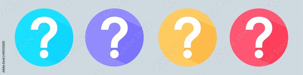 Question mark icon set. Colorful help sign speech bubble. Question mark icon set. Colorful help sign speech bubble.