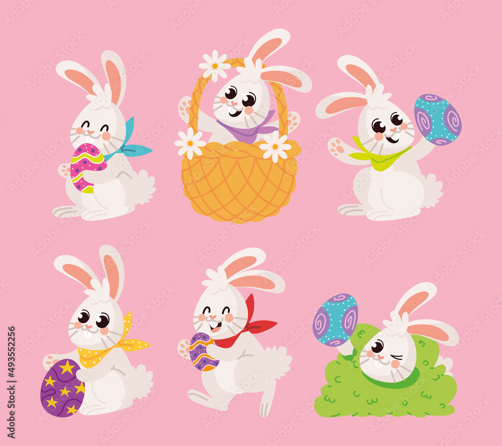 easter rabbits and eggs easter rabbits and eggs