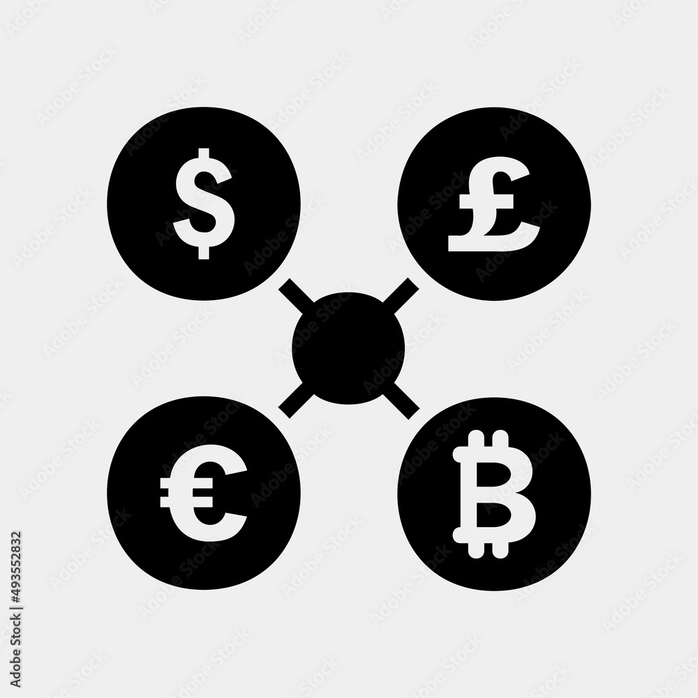 Exchange money icon in solid style about currency, use for website mobile app presentation Exchange money icon in solid style about currency, use for website mobile app presentation
