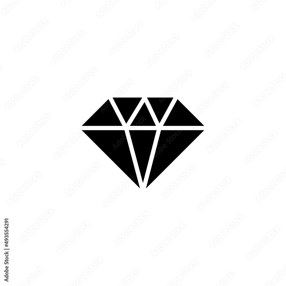 Graphic flat diamond icon for your design and website Graphic flat diamond icon for your design and website