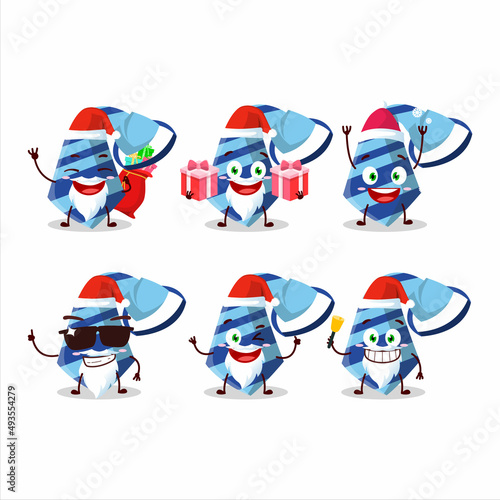 Santa Claus emoticons with blue tie cartoon character