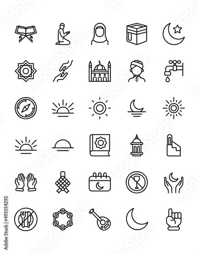 Islam Icon Set 30 isolated on white background