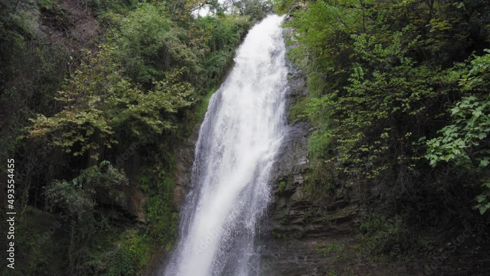 Amazing waterfall in the rainforest. Slow motion. Amazing waterfall in the rainforest. Slow motion.