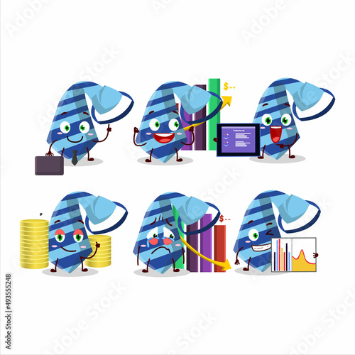 Blue tie character designs as a trader investment mascot