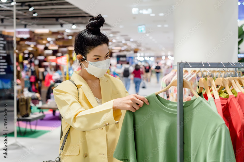 woman shopping in city