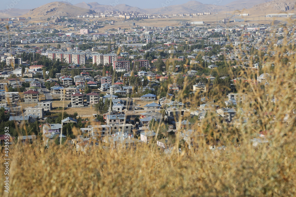 Obraz premium City of Van view from Van Castle in Eastern Anatolia, Turkey. City of Van has a long history as a major urban area.