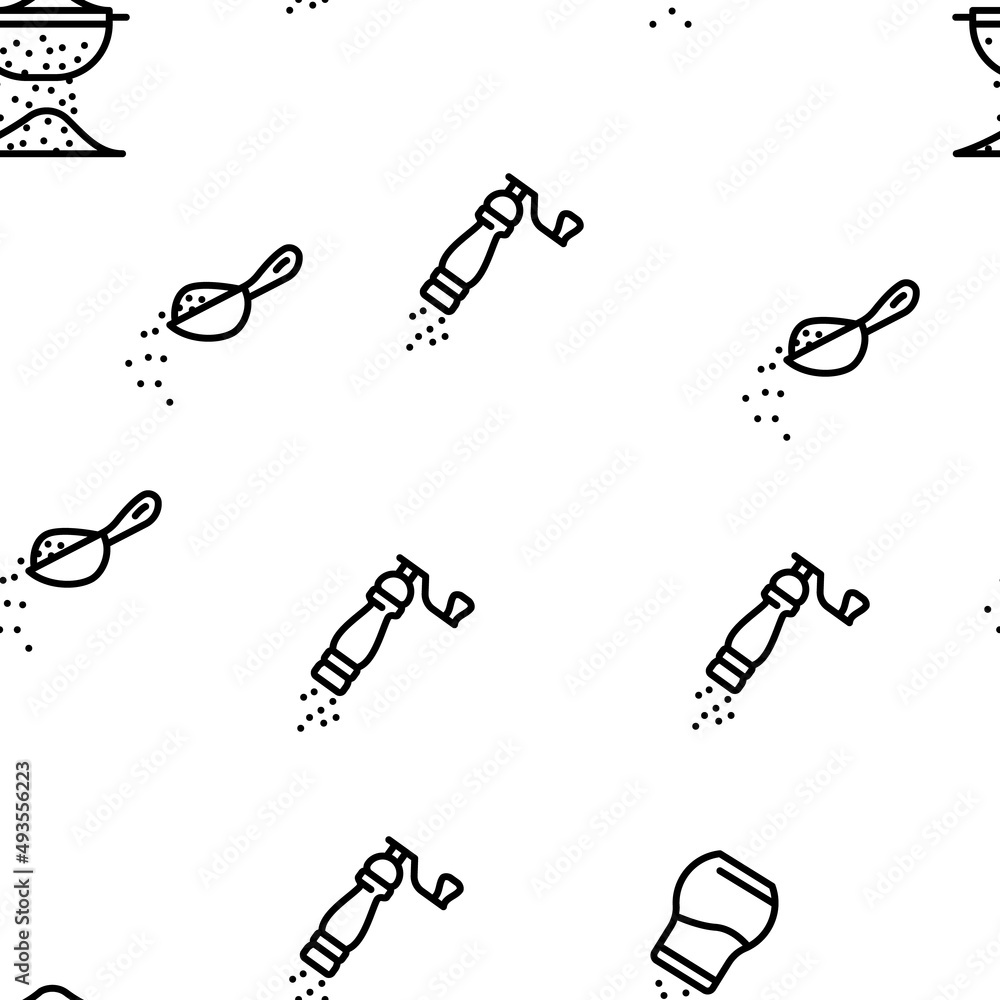 Cook Instruction For Prepare Food Vector Seamless Pattern Thin Line Illustration Cook Instruction For Prepare Food Vector Seamless Pattern Thin Line Illustration