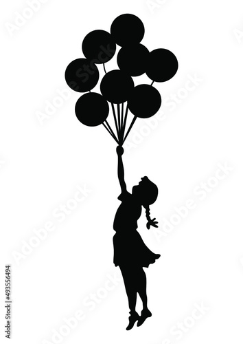 Fototapeta Banksy Balloon Girl - Banksy Wall Art - Banksy Wall Sticke