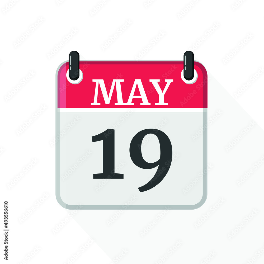 May 19 - Daily Calendar Icon in flat design style May 19 - Daily Calendar Icon in flat design style
