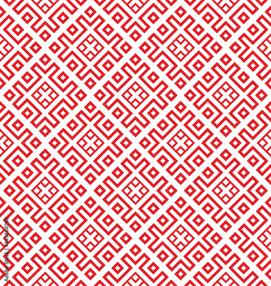 Vector seamless red Belarusian national ornament. Endless
Pattern of Slavic peoples, Russians, Ukrainians, Serbs, Bulgarians.
Vector seamless red Belarusian national ornament. Endless
Pattern of Slavic peoples, Russians, Ukrainians, Serbs, Bulgarians.