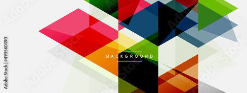 Color triangles composition, geometric abstract background. Techno or business concept, pattern for wallpaper, banner, background, landing page