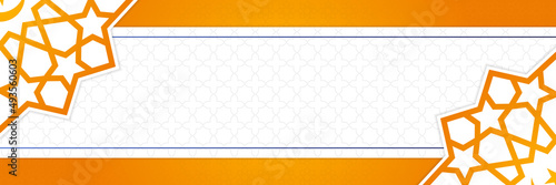 Islamic background, Gift box, lantern, fresh crescent moon on white. Design concept of ramadan kareem, mawlid, iftar,isra and miraj or eid al fitr adha, copy space text area. Vector illustration