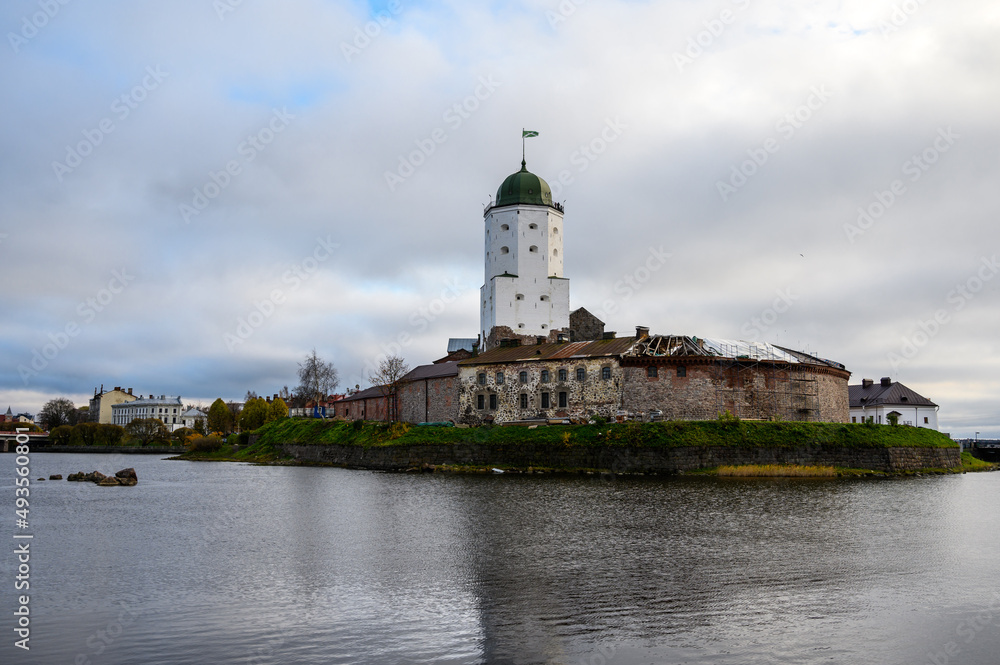 Vyborg Castle. Sightseeing of Russia. Vyborg castle - medieval castle in Vyborg town