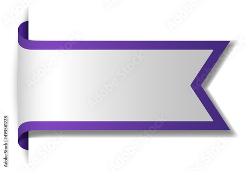 Violet banner design on white background