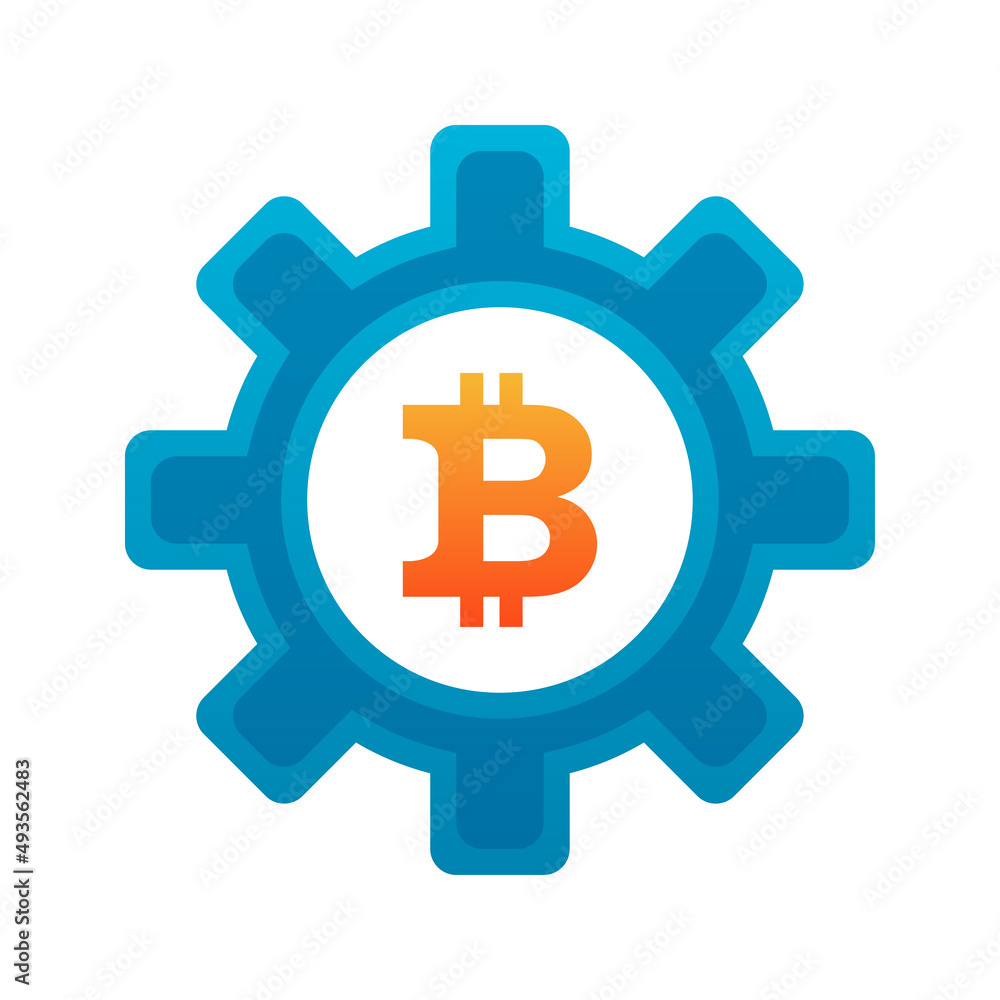 bitcoin gear logo design template icon bitcoin gear logo design template icon