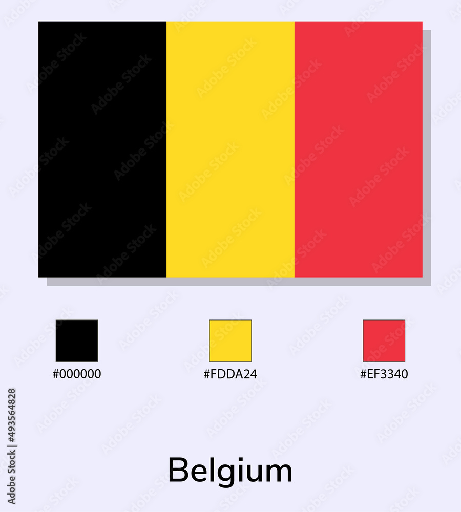Vector Illustration of Belgium flag isolated on light blue background. Illustration National Belgium flag with Color Codes. As close as possible to the original. ready to use, easy to edit. Vector Illustration of Belgium flag isolated on light blue background. Illustration National Belgium flag with Color Codes. As close as possible to the original. ready to use, easy to edit.