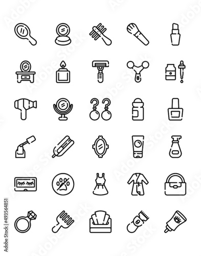Beauty Icon Set 30 isolated on white background