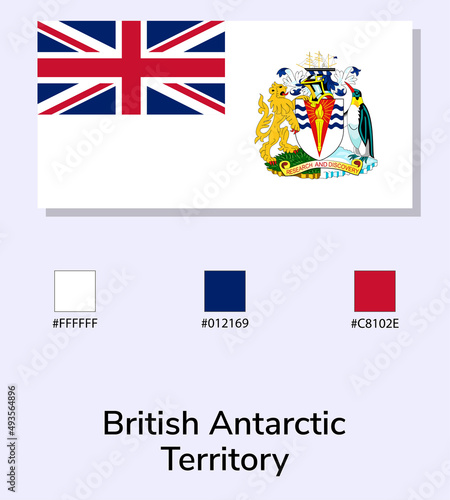 Vector Illustration of British Antarctic Territory flag isolated on light blue background. As close as possible to the original. ready to use, easy to edit. vector eps10.