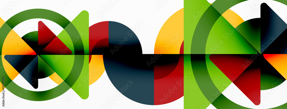 Creative geometric wallpaper. Minimal abstract background. Triangles and circles composition vector illustration for wallpaper banner background or landing page Creative geometric wallpaper. Minimal abstract background. Triangles and circles composition vector illustration for wallpaper banner background or landing page