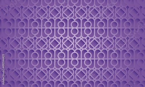 Purple arabic pattern design with shadow and gradation effect