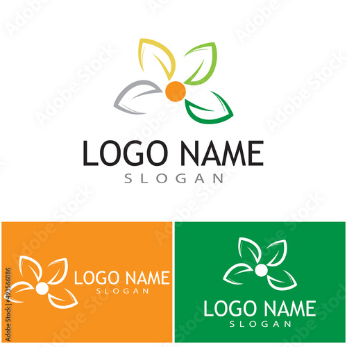 Beauty plumeria icon flowers design illustration Template