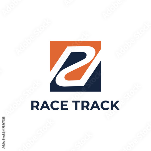 Initial letter RD race track logo. ambigram modern style logo design.