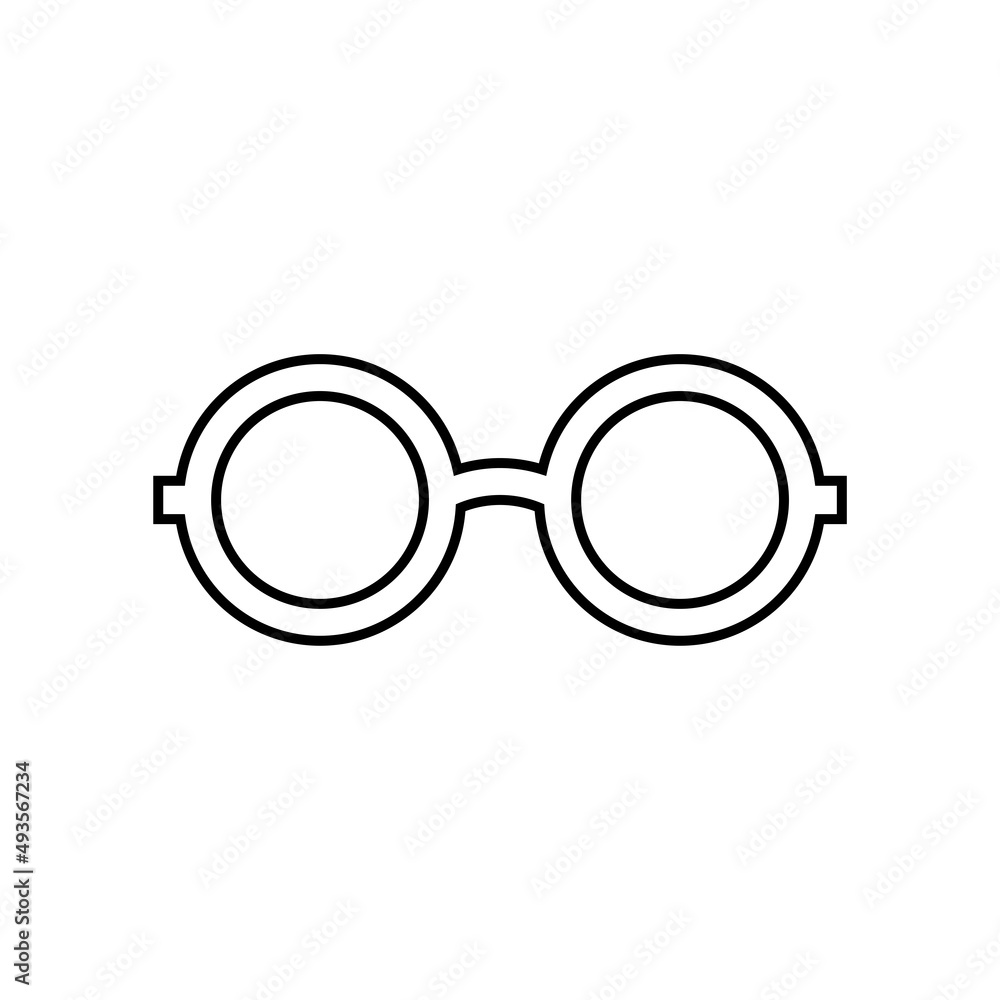 Graphic flat eyeglass icon for your design and website Graphic flat eyeglass icon for your design and website