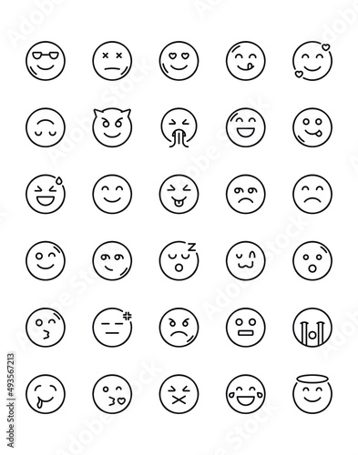 Emoji Icon Set 30 isolated on white background